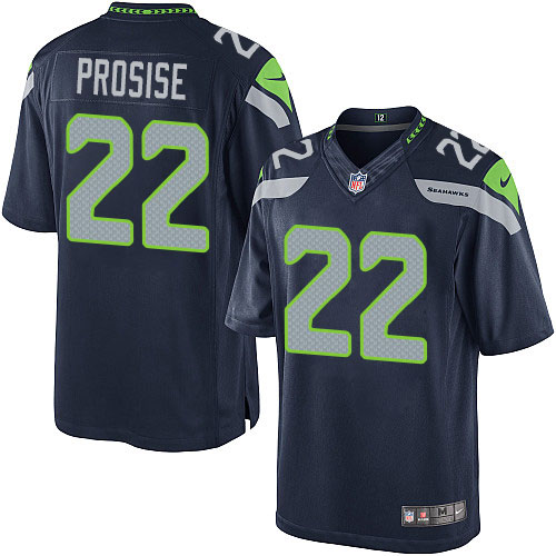Men's Limited C. J. Prosise Nike Jersey Navy Blue Home - #22 NFL Seattle Seahawks